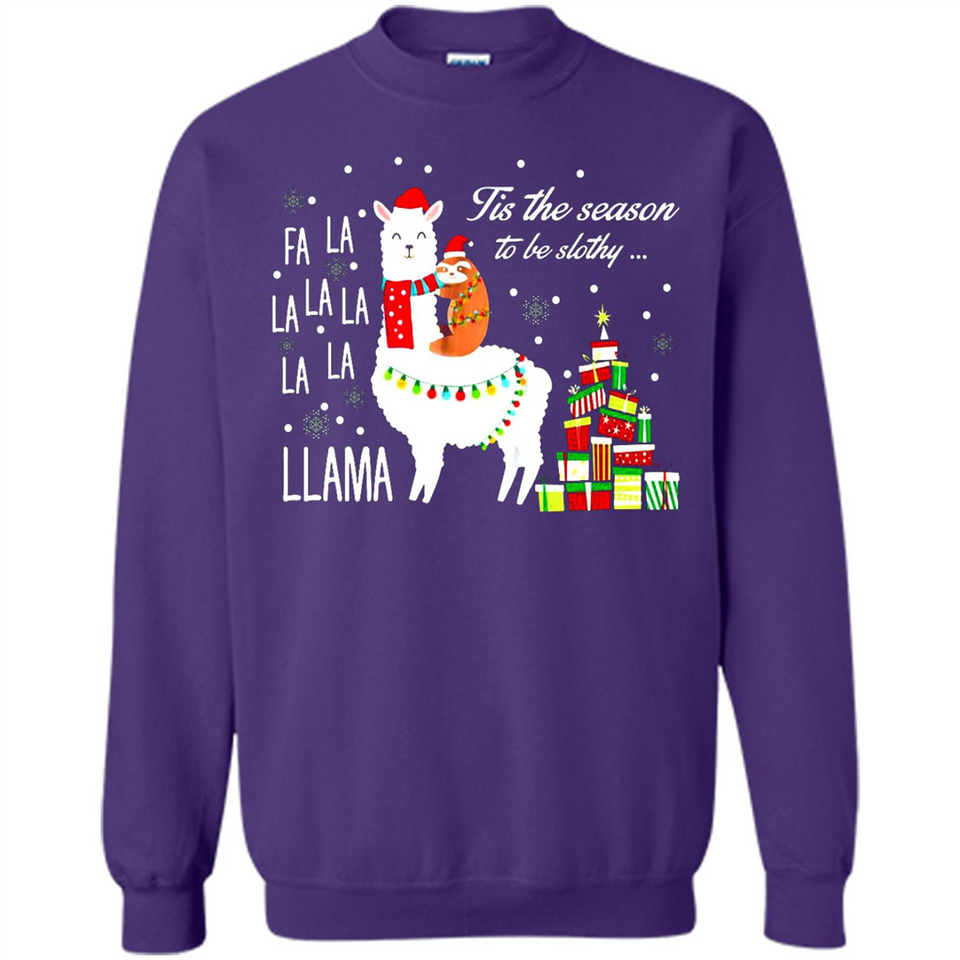 Llama Tis the season to be slothy Christmas sweatshirt PINGPONG - Sweatshirt