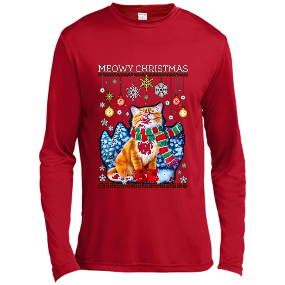 Meowy Christmas Ugly Funny Cats Lover PINGPONG