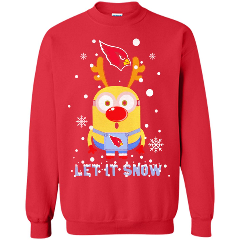 Minion Arizona Cardinals Ugly Christmas Sweater Let it Snow - Sweatshirt