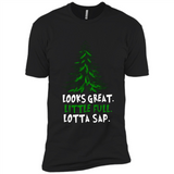 Looks Great Little Full Lotta Sap Funny Christmas Mug PINGPONG - Premium Short Sleeve T-Shirt