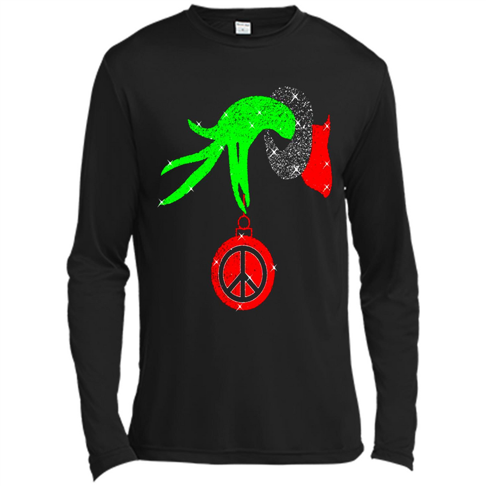 Christmas The Grinch Hand Holding Hippie Ornament - Canvas Long Sleeve T-Shirt