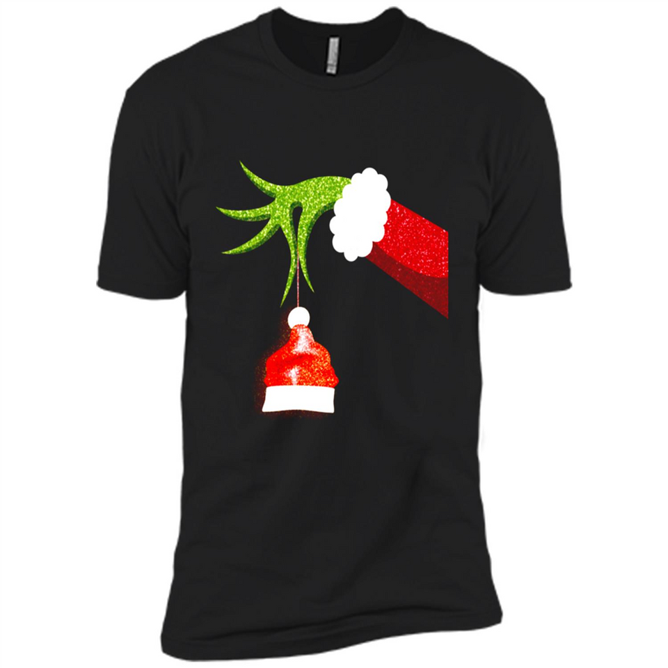 Funny Grinch Hand Holding Santa Hat Ornament Christmas PING PONG