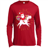 Unicorn And Santa Christmas - Canvas Long Sleeve T-Shirt