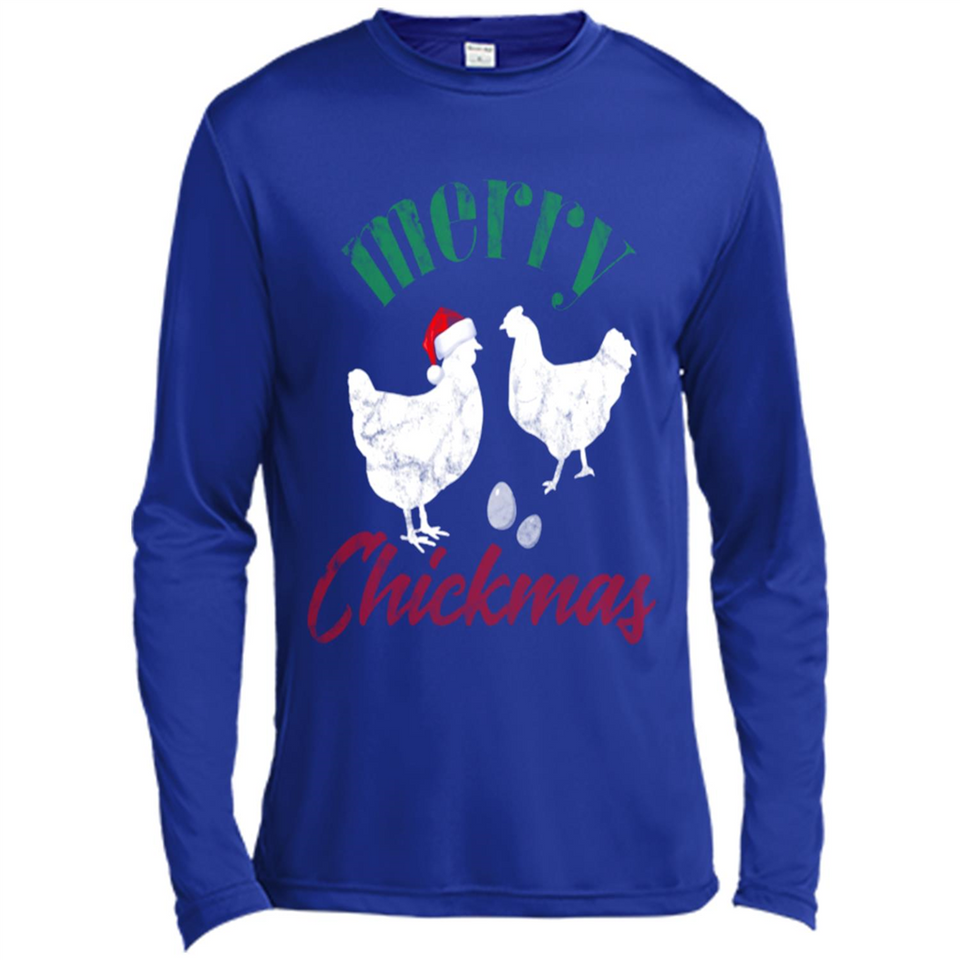 Christmas Chicken Shirt Santa Hens Lover Funny Farmer Gift - Canvas Long Sleeve T-Shirt