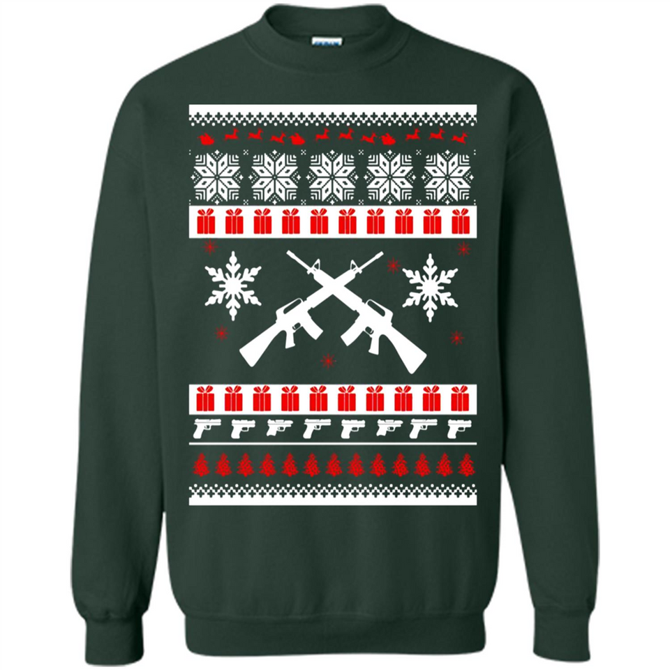 Rifle I Want Rifle Guns For Christmas ugly - Sweatshirt