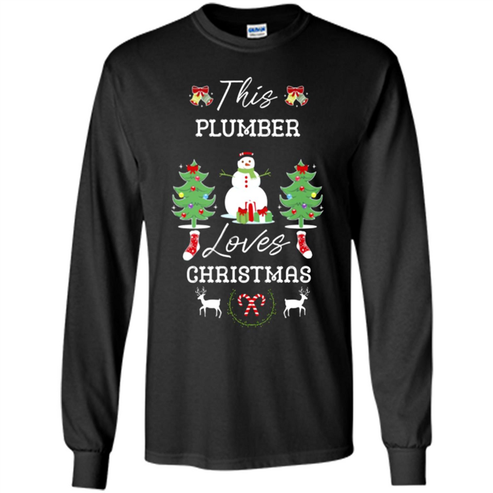 This Plumber Loves Christmas Tree Shirt with Snowman