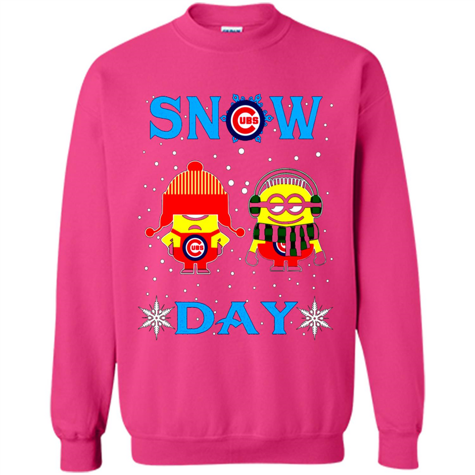Snow Day Shirt For Chicago Cubs Vs Minion Fans pingpong