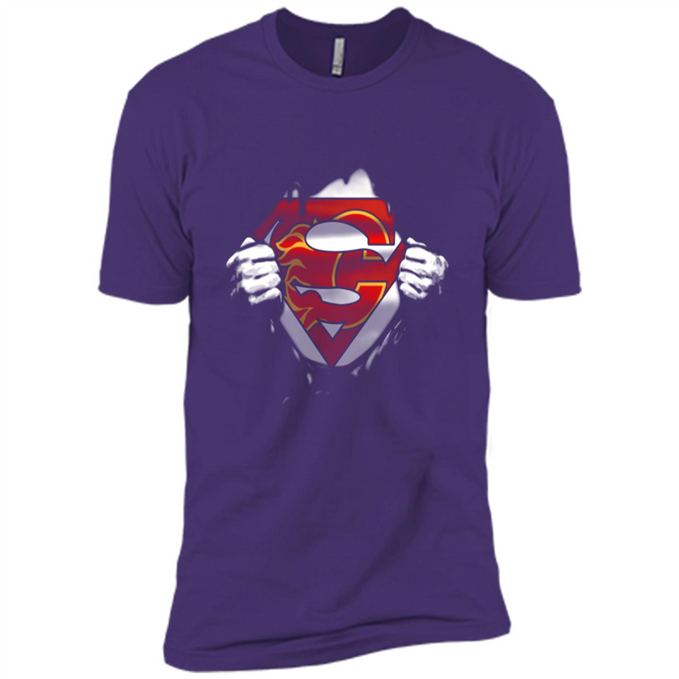 Calgary Flames And Superman Fans - Premium Short Sleeve T-Shirt