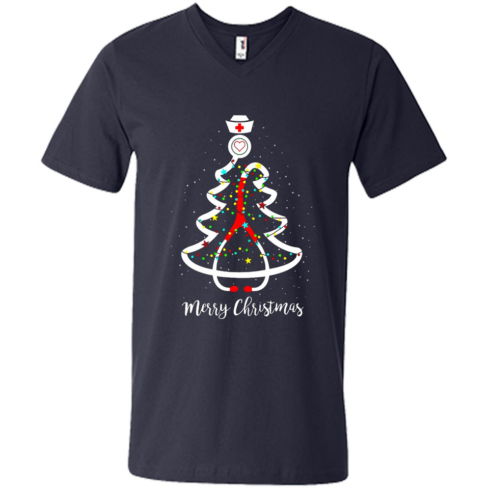 Christmas tree Nurse merry Christmas - Men's V-Neck