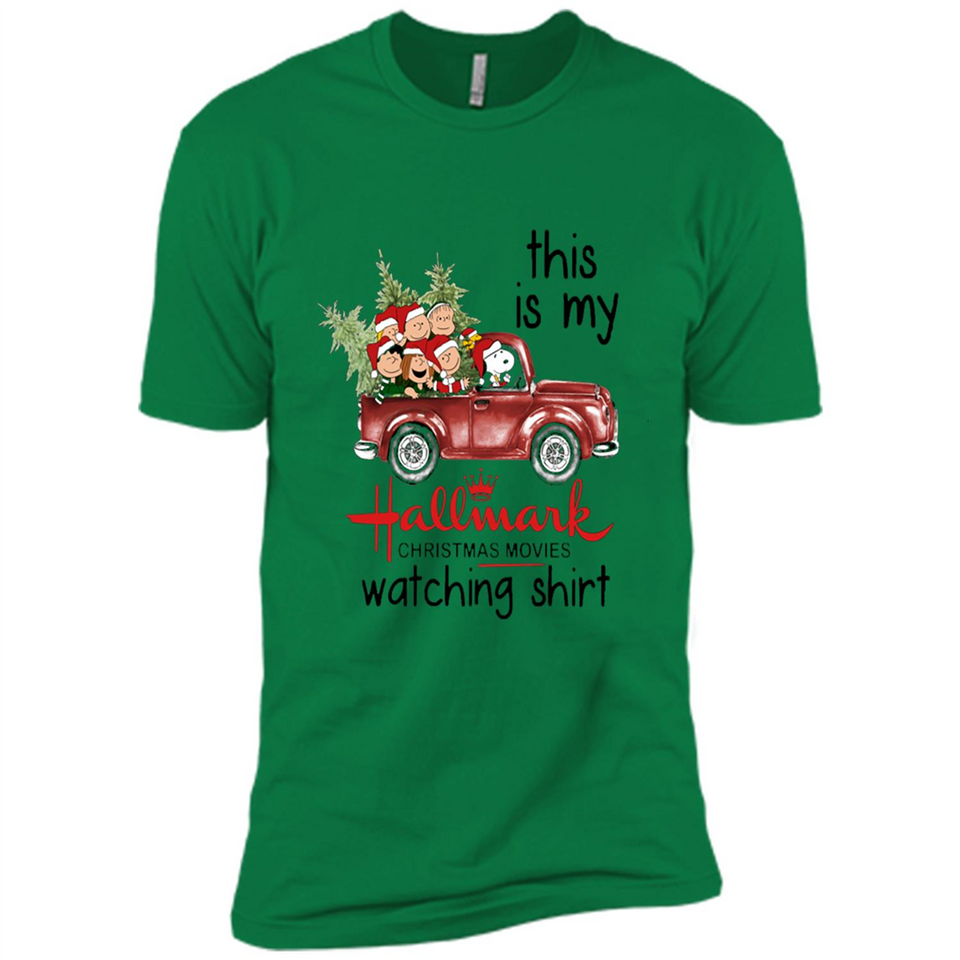 Snoopy This Is My Hallmark Christmas Movies Watching T-Shirt - Premium Short Sleeve T-Shirt