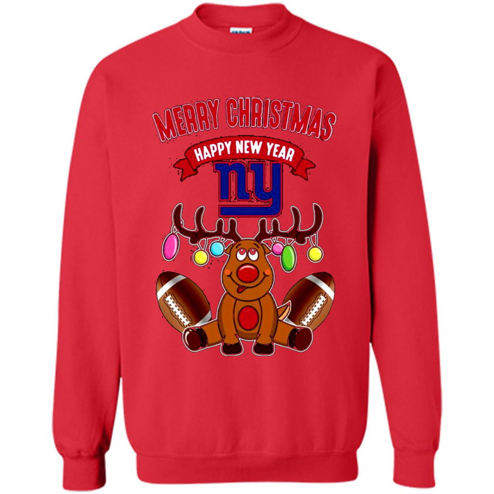 New York Giants NFL Reindeer Funny Merry Christmas And Happy New Year