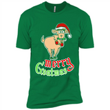 Christmas Merry Goatmas Goat Shirt Santa Hat - Premium Short Sleeve T-Shirt