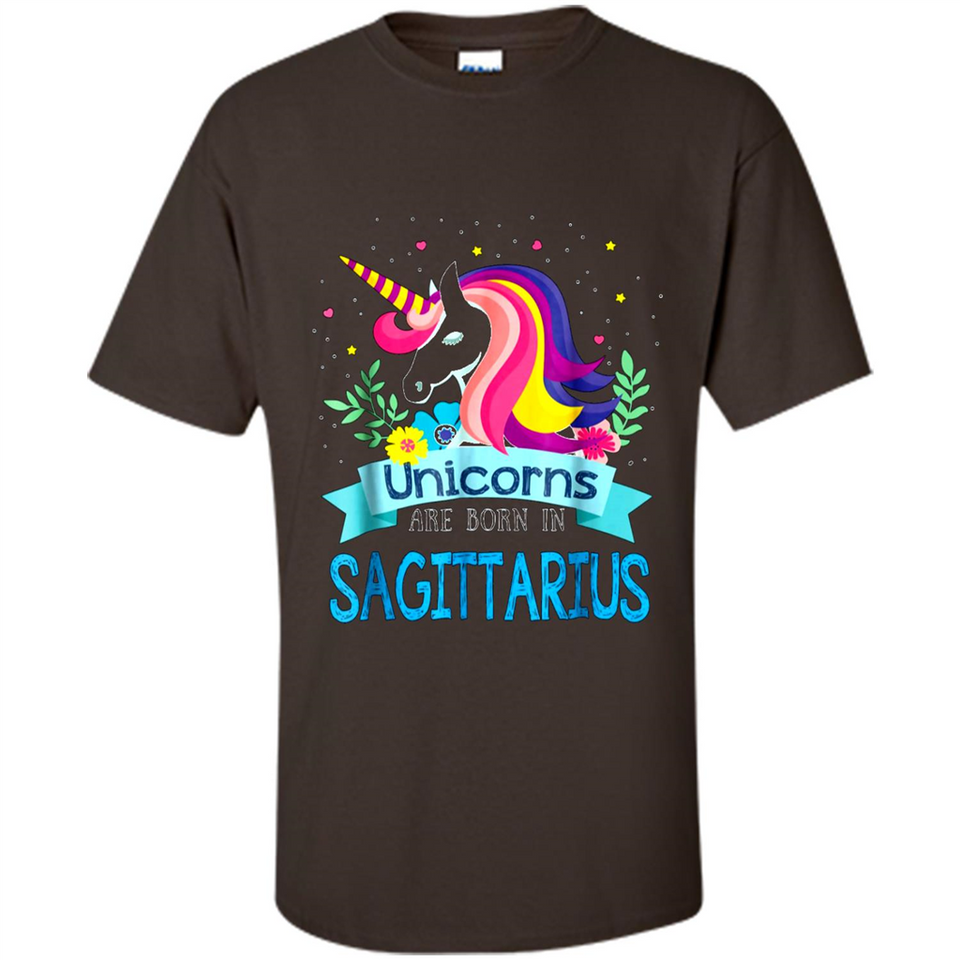 Unicorns are born in Sagittarius Birthday Rainbow Custom Ultra Cotton