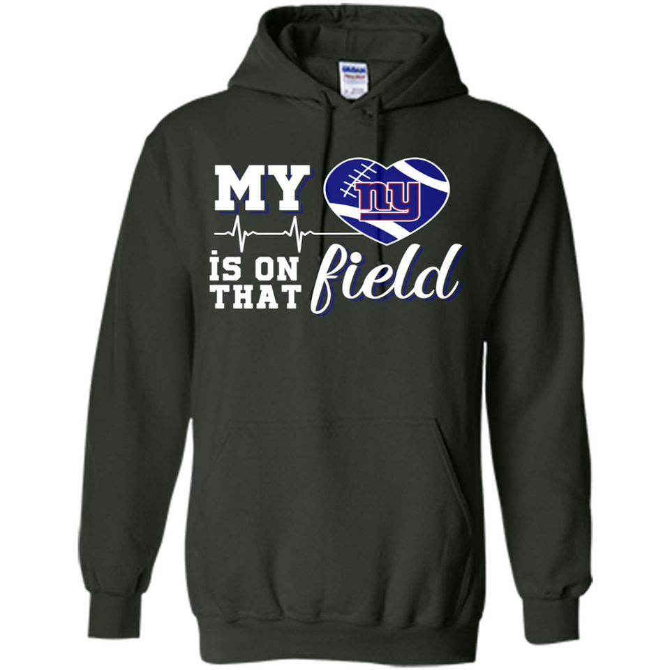 New York Giants Football My Heart is on that Field - Hoodie