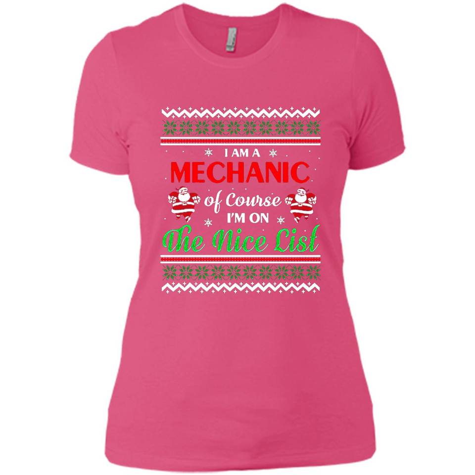 Funny Ugly Christmas T-Shirt Gift for Mechanic - Ladies' Boyfriend T-Shirt