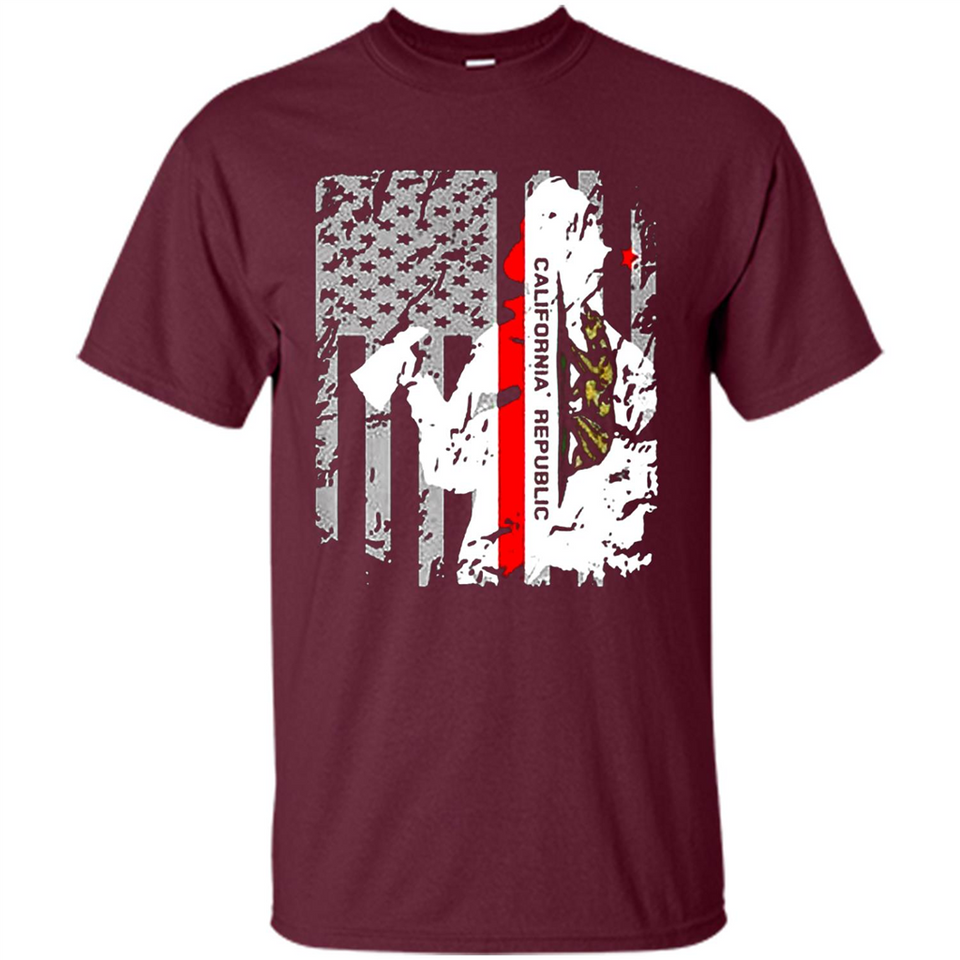 Paradise California Firefighter Thin Red Line Funds Youth T-Shirt PINGPONG - Shirt