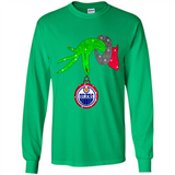 GRINCH HAND HOLDING EDMONTON OILERS GLITTER CHRISTMAS PINGPONG