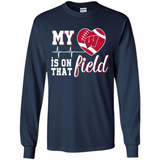 Wisconsin Badgers Football My Heart is on that Field - Long Sleeve T-Shirt