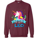 Unicorns are born in Leo Birthday Rainbow Gift Ladies Custom