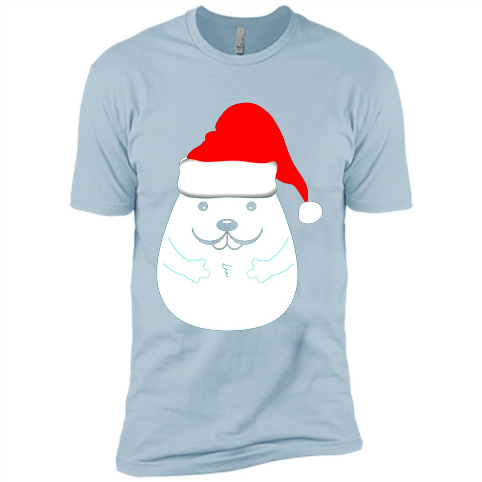 Funny Hamster Christmas t-shirt Santa Hat - Premium Short Sleeve T-Shirt