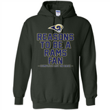 Reasons to be a Los Angeles Rams Fan Complete List on Back - Hoodie
