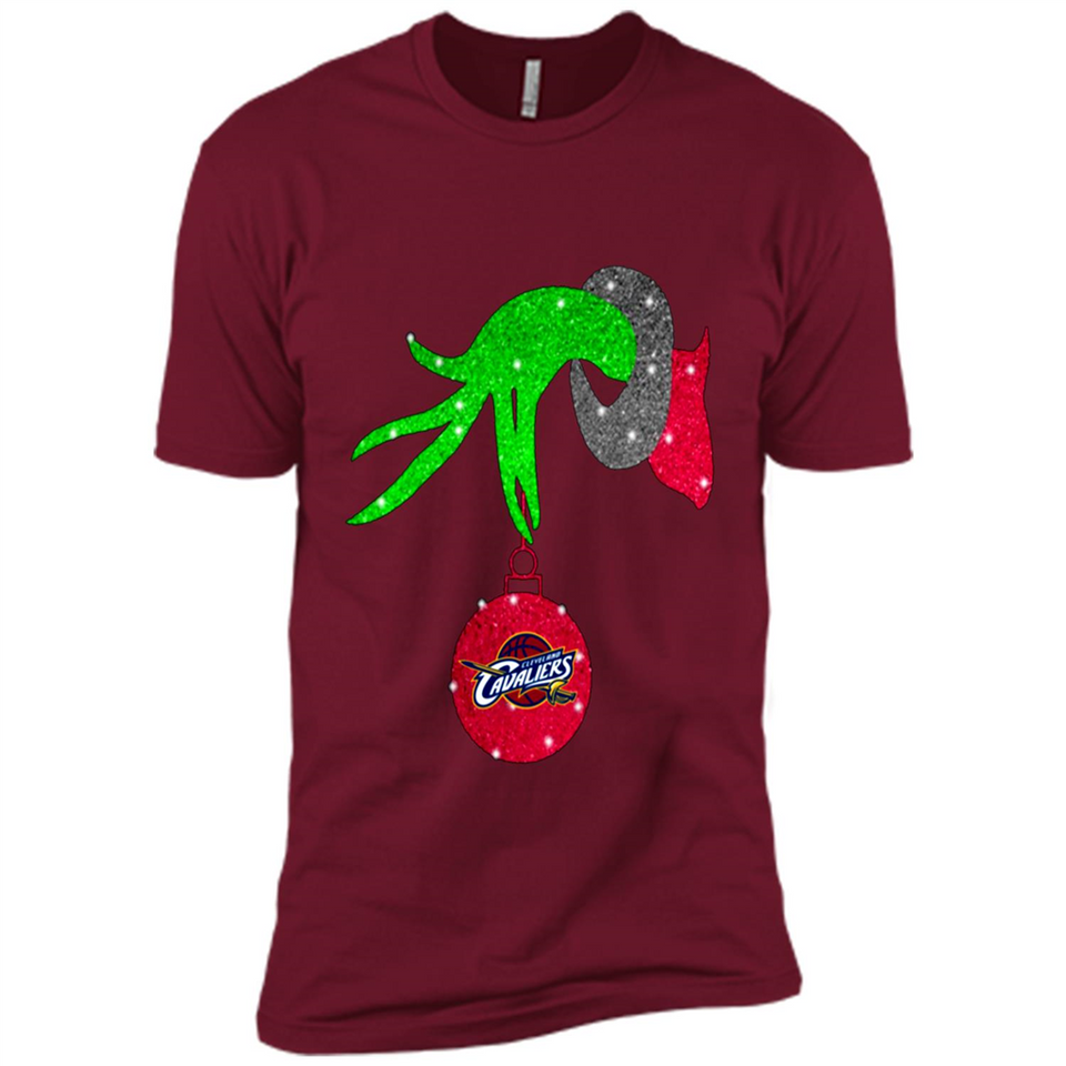 GRINCH HAND HOLDING CLEVELAND CAVALIERS GLITTER CHRISTMAS PINGPONG