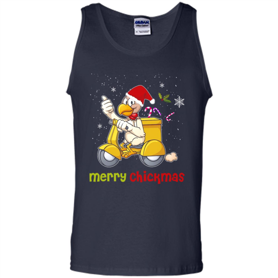 Funny Santa Christmas Chicken Shirt - Merry Chickmas - Tank Top