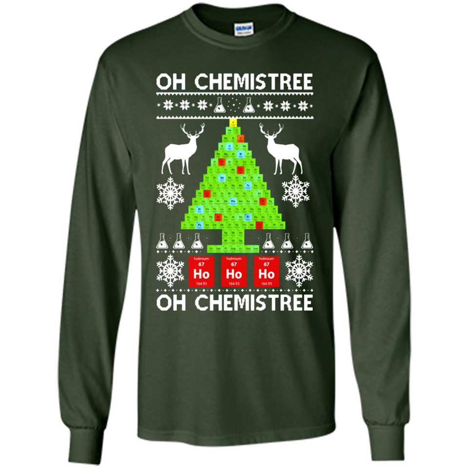 Oh Chemistree, Oh Chemistree Christmas Ugly Sweater - Long Sleeve T-Shirt