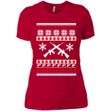 Rifle I Want Rifle Guns For Christmas ugly - Ladies' Boyfriend T-Shirt