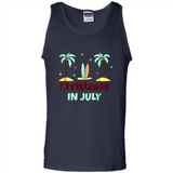 Christmas In July Shirt Surfing Palm Trees Surfboard - Tank Top