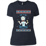 Rick and Morty Time to get Riggity Riggity Wrecked Son Christmas sweater - Ladies' Boyfriend T-Shirt