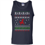 Dinosaur and Santa Ugly Christmas Sweater - Tank Top
