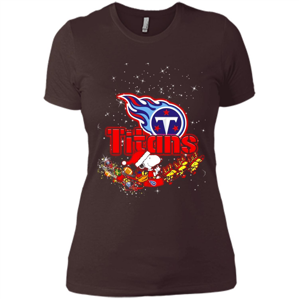 Snoopy Christmas Tennessee Titans - Ladies' Boyfriend T-Shirt