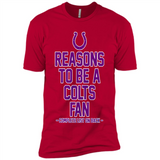 Reasons to be a Indianapolis Colts Fan Complete List on Back - Premium Short Sleeve T-Shirt