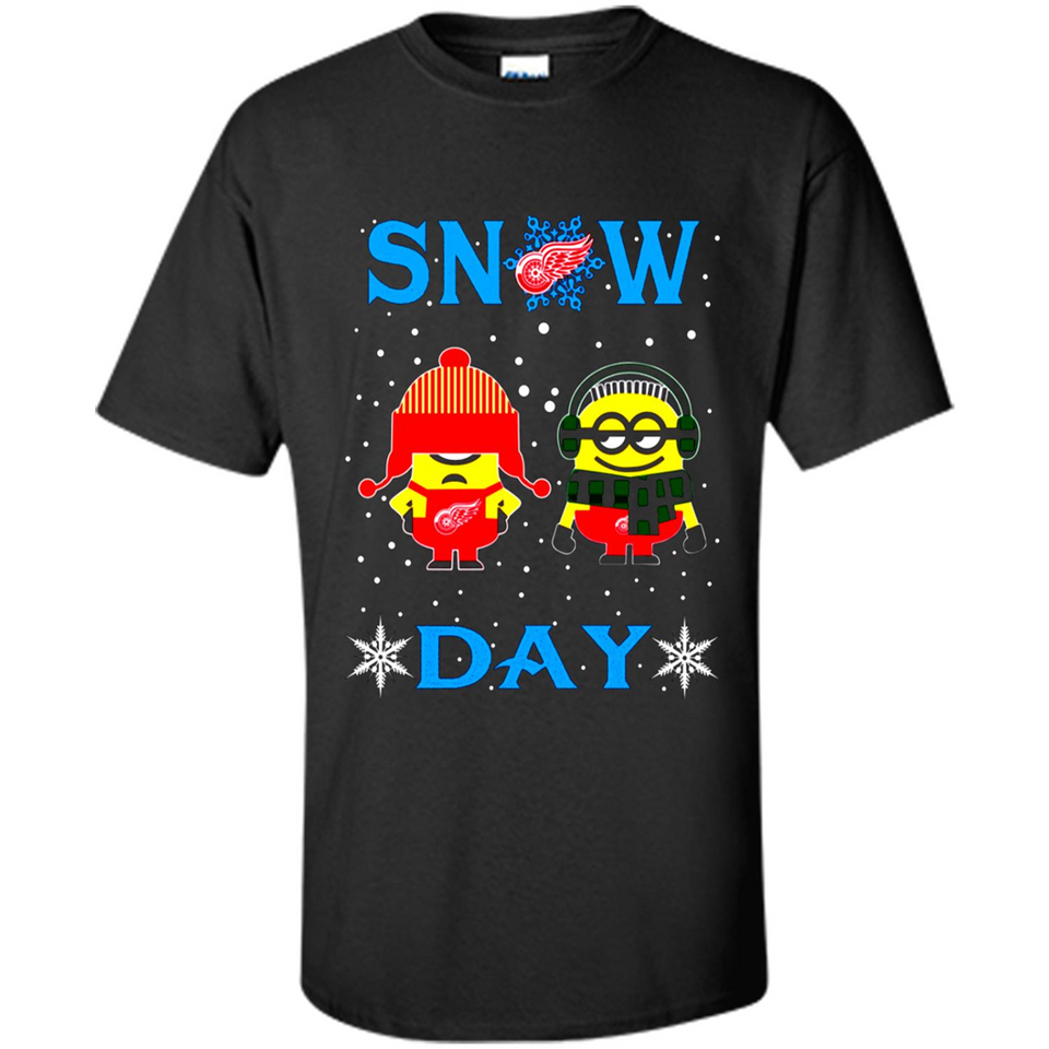 Snow Day Shirt For Detroit Red Wings Vs Minion Fans pingpong