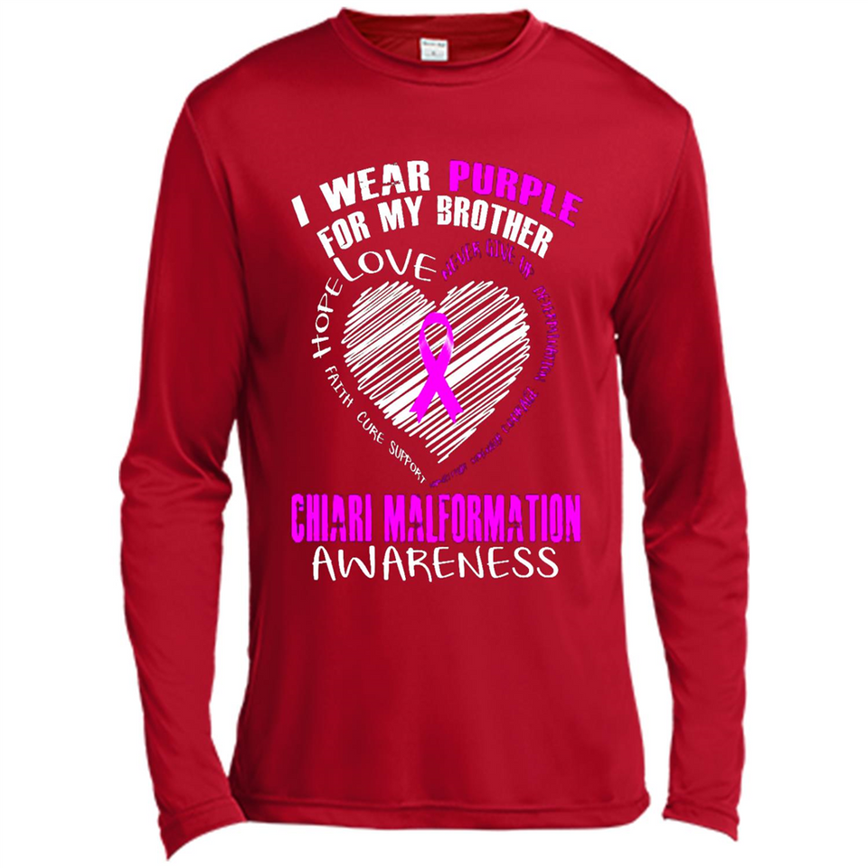 I Wear Purple For My Brother Chiari Malformation - Canvas Long Sleeve T-Shirt