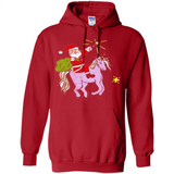 Distressed Retro Santa Riding Unicorn - Hoodie