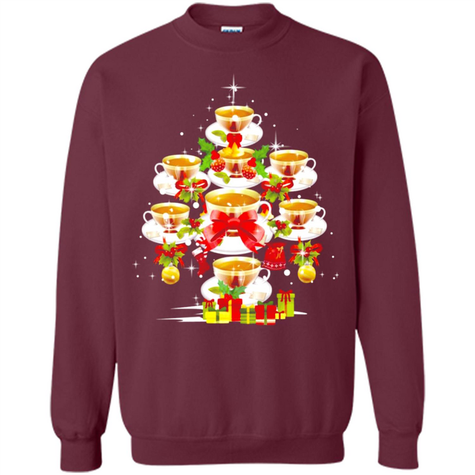 Tea Christmas Tree T-shirt Funny Tea Xmas Gift