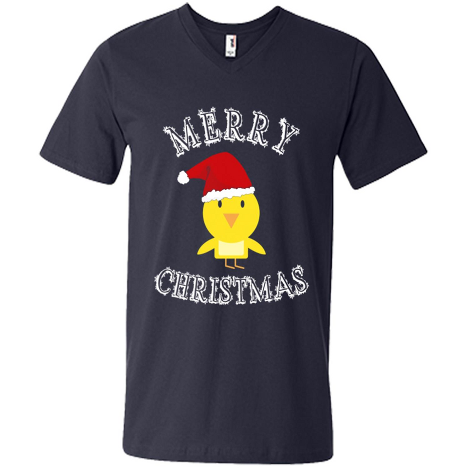 Bird Santa Merry Christmas T-Shirt - Birds Watchers Xmas - Men's V-Neck