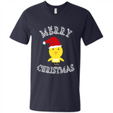 Bird Santa Merry Christmas T-Shirt - Birds Watchers Xmas - Men's V-Neck