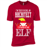 Tired Architect I'd Rather Be An Elf Christmas - Premium Short Sleeve T-Shirt