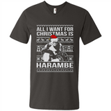 All I Want For Christmas Is Harambe Christmas - Men's V-Neck