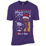 North Pole Born and Raised Shirt, Merry Xmas Ugly Christmas - Premium Short Sleeve T-Shirt