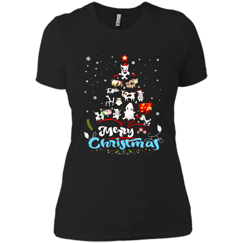 Christmas Ugly Sweater Animal Tree Pine Merry Christmas - Ladies' Boyfriend T-Shirt