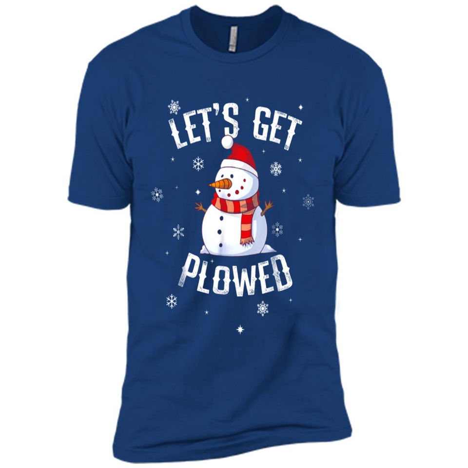 Let's Get Plowed Funny Christmas Snowman - Premium Short Sleeve T-Shirt