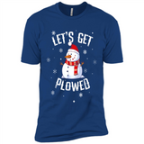 Let's Get Plowed Funny Christmas Snowman - Premium Short Sleeve T-Shirt