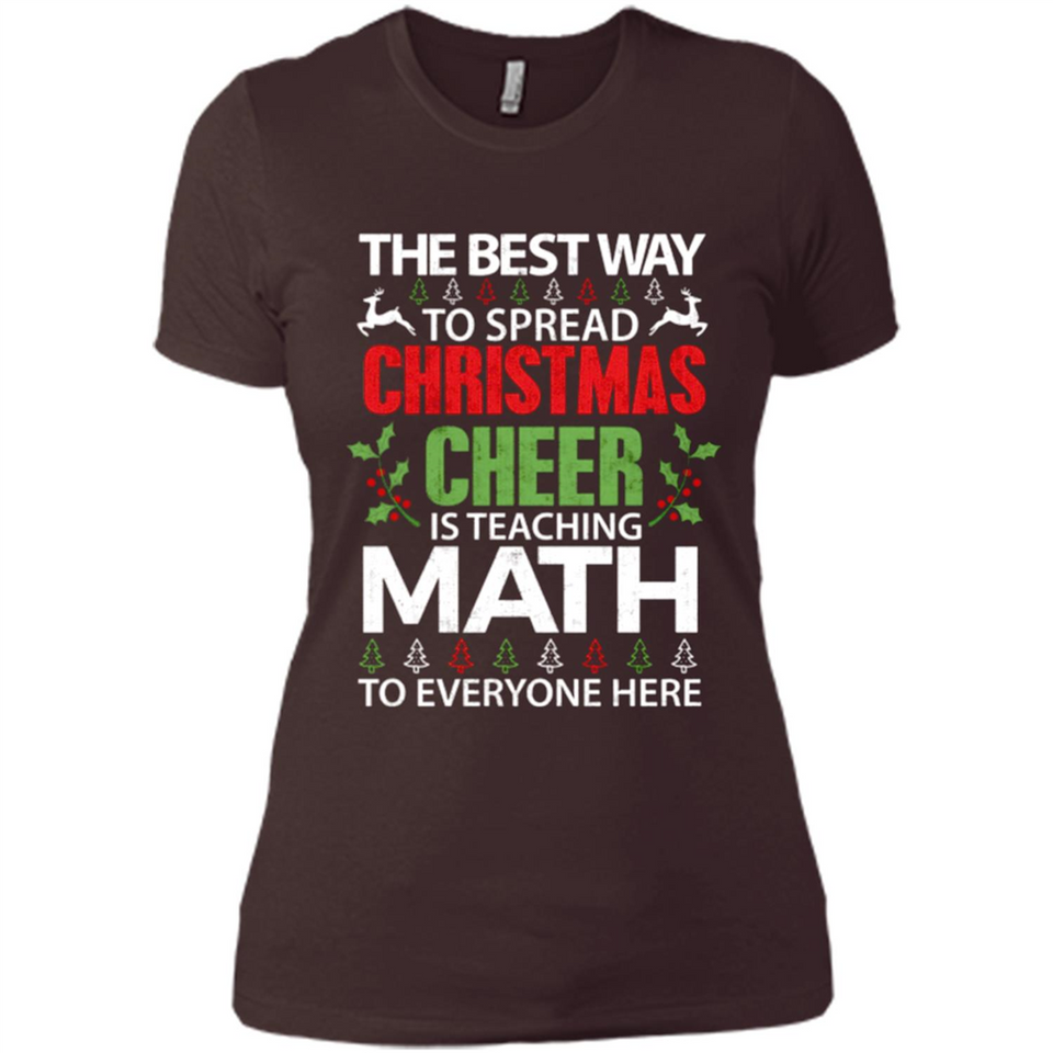 Math Teacher Christmas Shirt Christmas Cheer - Ladies' Boyfriend T-Shirt