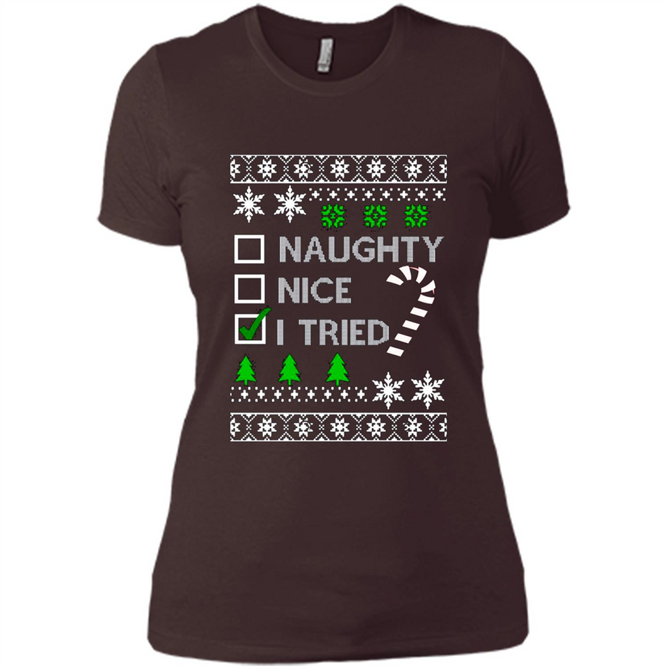 Naughty Nice I Tried Christmas sweatshirt PINGPONG