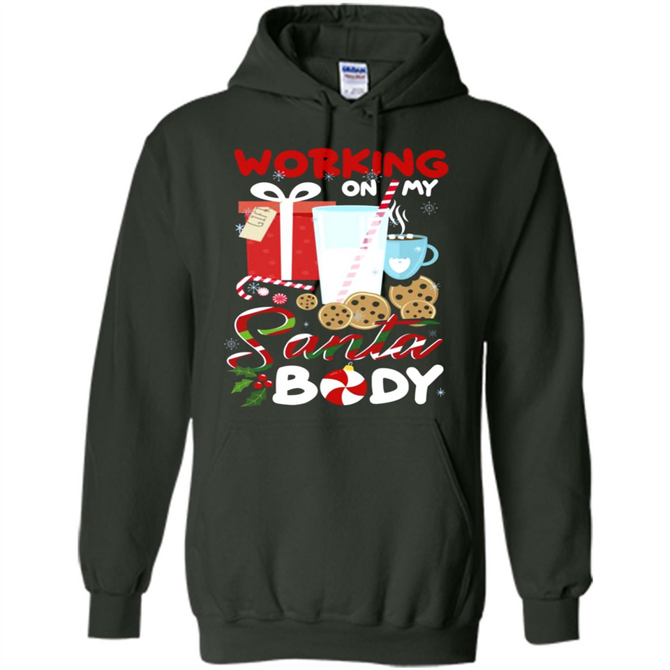 Working On My Santa Body Funny Christmas Gift Sleeve Xmas - Hoodie