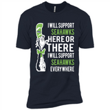 Shirt For Dr Seuss Cat And Seattle Seahawks Fans - Premium Short Sleeve T-Shirt